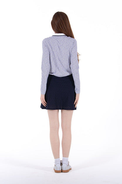 Rib LS Printed Polo