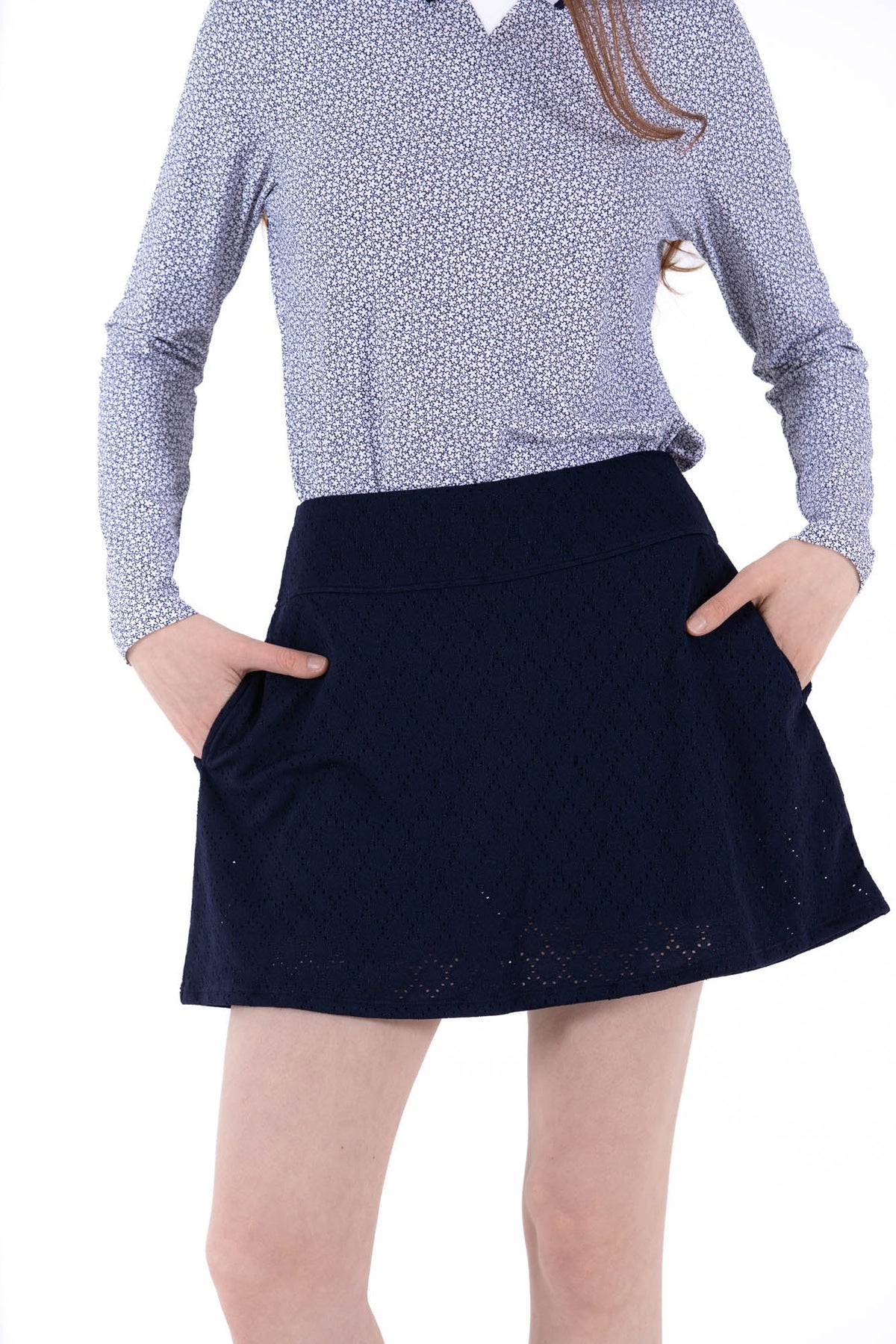 Stretch Eyelet Skirt