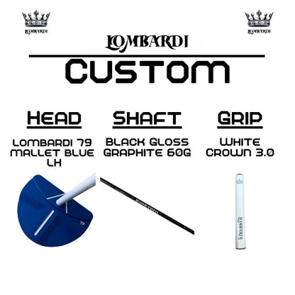 Lombardi Golf Custom Blue 79 Left-Handed Mallet Golf Putter - GOLF LEAGUE