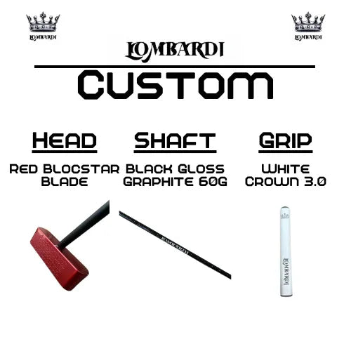 Lombardi Golf Custom Red Blocstar Blade Golf Putter - GOLF LEAGUE