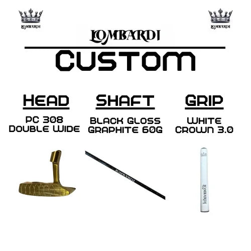 Lombardi Golf Custom Gold PC-308 Double Wide Blade-Golf Putter - GOLF LEAGUE