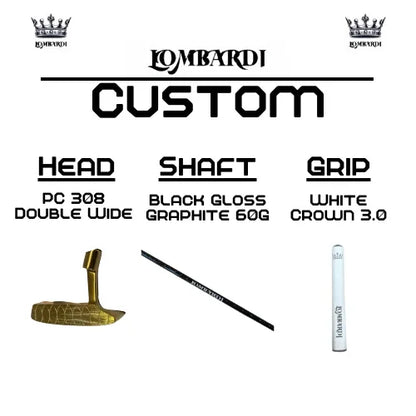 Lombardi Golf Custom Gold PC-308 Double Wide Blade-Golf Putter - GOLF LEAGUE