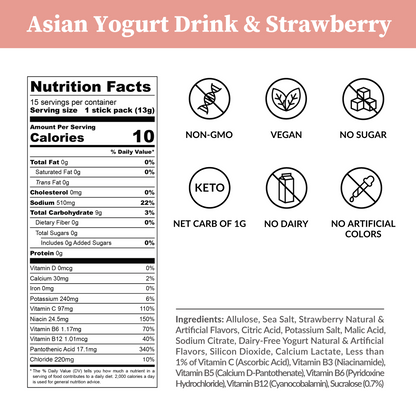 Yogurt Drink & Strawberry Electrolytes - Zero Sugar