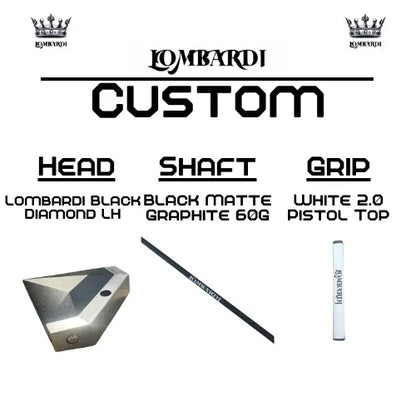 Lombardi Golf Custom Black Diamond Left-Hand Mallet Golf Putter - GOLF LEAGUE