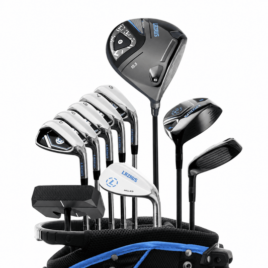 Lazrus Golf 11 pc Set - LAZ2 Driver, 3W, 1H, 6-PW Irons, 52° Wedge, Putter & Bag Optional