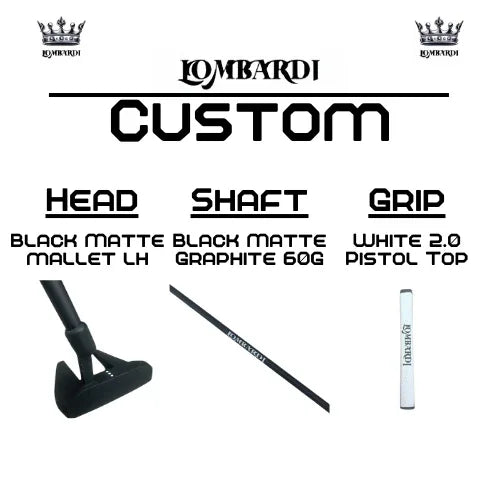 Lombardi Golf Custom Black Matte Left Hand Mallet Golf Putter - GOLF LEAGUE