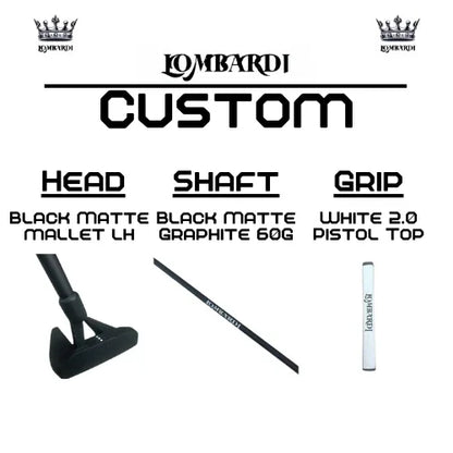 Lombardi Golf Custom Black Matte Left Hand Mallet Golf Putter - GOLF LEAGUE