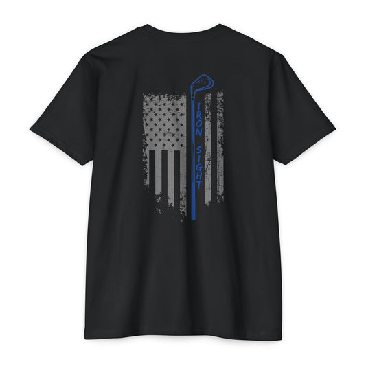 Golf Flagstick T-Shirt — 'Iron Sight' American Flag Golf Tee