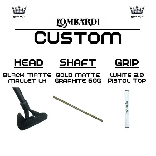 Lombardi Golf Custom Black Matte Left Hand Mallet Golf Putter - GOLF LEAGUE