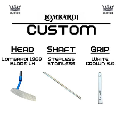Lombardi Golf Custom Blue 1969 Double Wide Blade Left Hand Golf Putter - GOLF LEAGUE