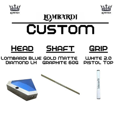 Lombardi Golf Custom Blue Diamond Left Hand Mallet Golf Putter - GOLF LEAGUE