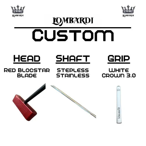 Lombardi Golf Custom Red Blocstar Blade Golf Putter - GOLF LEAGUE