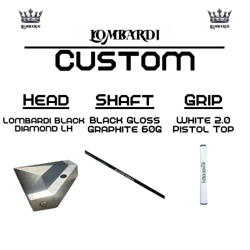 Lombardi Golf Custom Black Diamond Left-Hand Mallet Golf Putter - GOLF LEAGUE