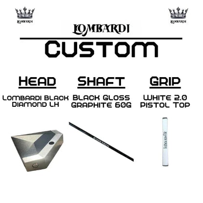 Lombardi Golf Custom Black Diamond Left-Hand Mallet Golf Putter - GOLF LEAGUE