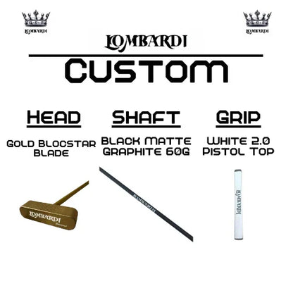 Lombardi Golf Custom Gold Blocstar Blade Golf Putter - GOLF LEAGUE