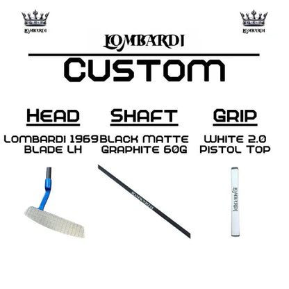 Lombardi Golf Custom Blue 1969 Double Wide Blade Left Hand Golf Putter - GOLF LEAGUE