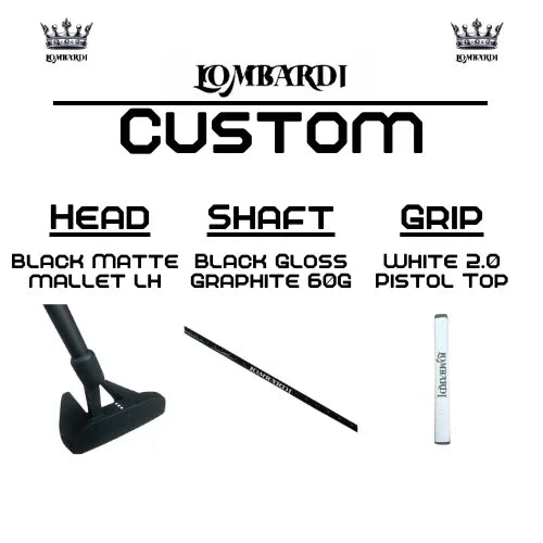 Lombardi Golf Custom Black Matte Left Hand Mallet Golf Putter - GOLF LEAGUE