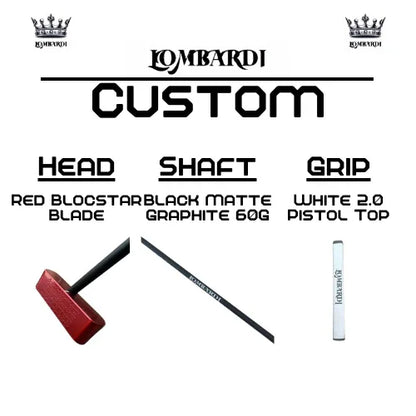 Lombardi Golf Custom Red Blocstar Blade Golf Putter - GOLF LEAGUE
