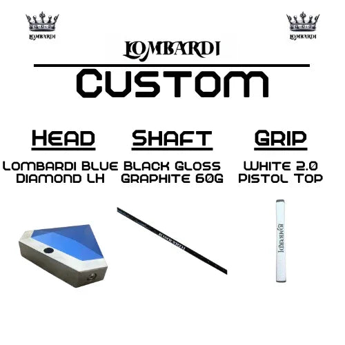 Lombardi Golf Custom Blue Diamond Left Hand Mallet Golf Putter - GOLF LEAGUE