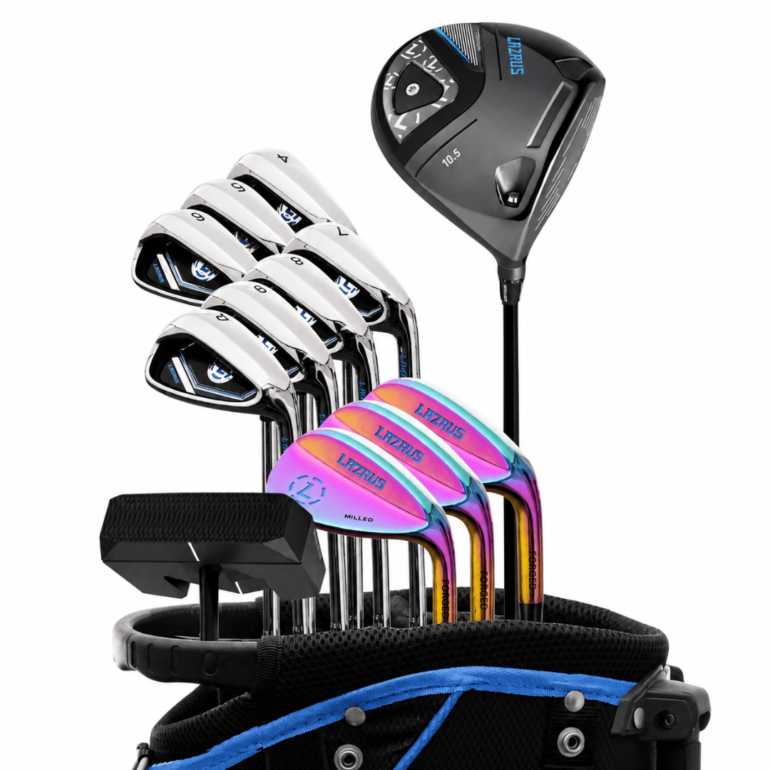 Lazrus Golf 13 pc Set - LAZ2 Driver, 3 Wedges Set, Irons (4-PW), Putter & Bag (optional)