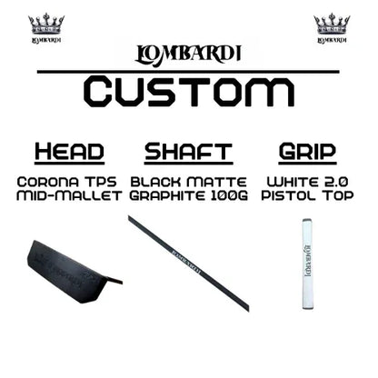 Lombardi Golf Custom Black Corona TPS Mallet Golf Putter - GOLF LEAGUE