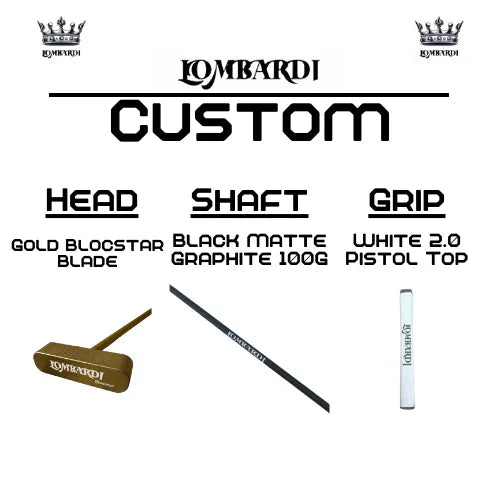 Lombardi Golf Custom Gold Blocstar Blade Golf Putter - GOLF LEAGUE