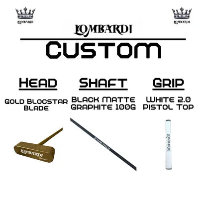Lombardi Golf Custom Gold Blocstar Blade Golf Putter - GOLF LEAGUE