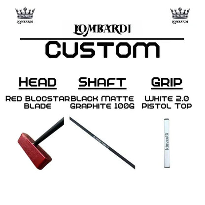 Lombardi Golf Custom Red Blocstar Blade Golf Putter - GOLF LEAGUE