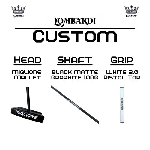 Lombardi Golf Custom Black Migliore Mallet Golf Putter - GOLF LEAGUE
