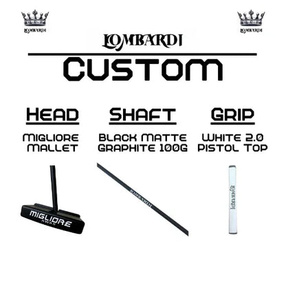 Lombardi Golf Custom Black Migliore Mallet Golf Putter - GOLF LEAGUE