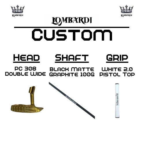 Lombardi Golf Custom Gold PC-308 Double Wide Blade-Golf Putter - GOLF LEAGUE