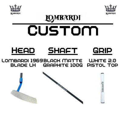 Lombardi Golf Custom Blue 1969 Double Wide Blade Left Hand Golf Putter - GOLF LEAGUE