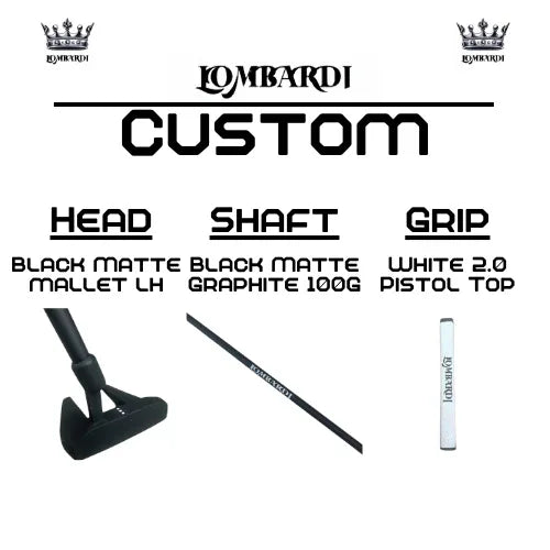 Lombardi Golf Custom Black Matte Left Hand Mallet Golf Putter - GOLF LEAGUE