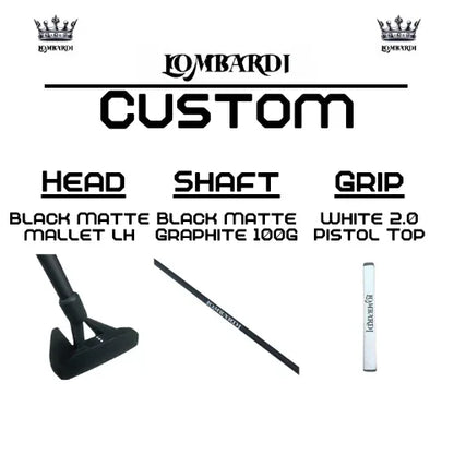 Lombardi Golf Custom Black Matte Left Hand Mallet Golf Putter - GOLF LEAGUE