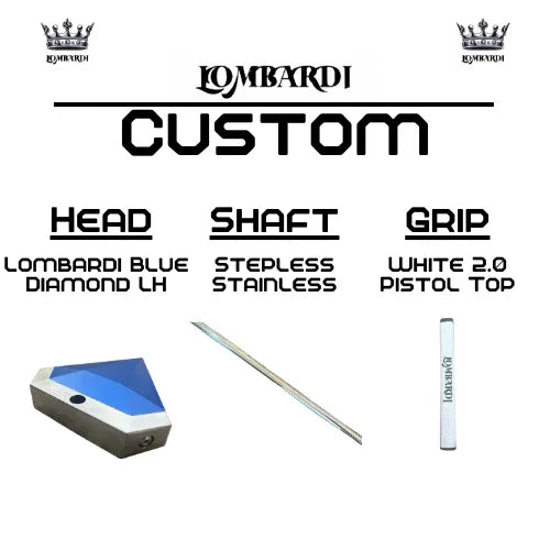 Lombardi Golf Custom Blue Diamond Left Hand Mallet Golf Putter - GOLF LEAGUE