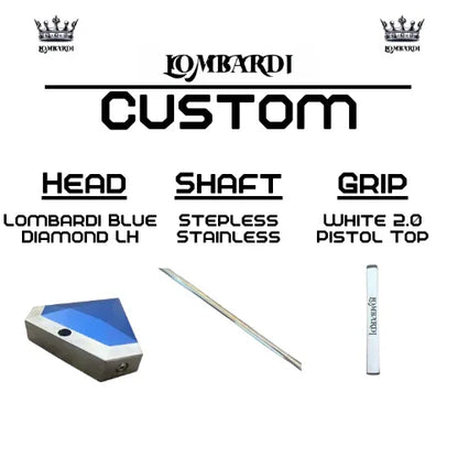 Lombardi Golf Custom Blue Diamond Left Hand Mallet Golf Putter - GOLF LEAGUE
