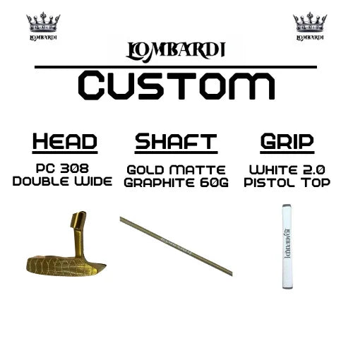 Lombardi Golf Custom Gold PC-308 Double Wide Blade-Golf Putter - GOLF LEAGUE