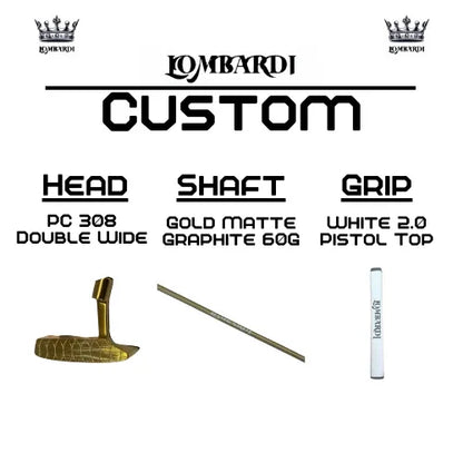 Lombardi Golf Custom Gold PC-308 Double Wide Blade-Golf Putter - GOLF LEAGUE