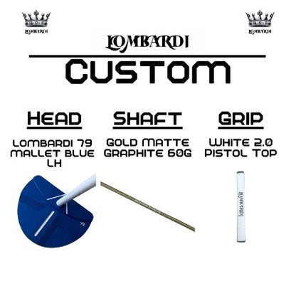 Lombardi Golf Custom Blue 79 Left-Handed Mallet Golf Putter - GOLF LEAGUE