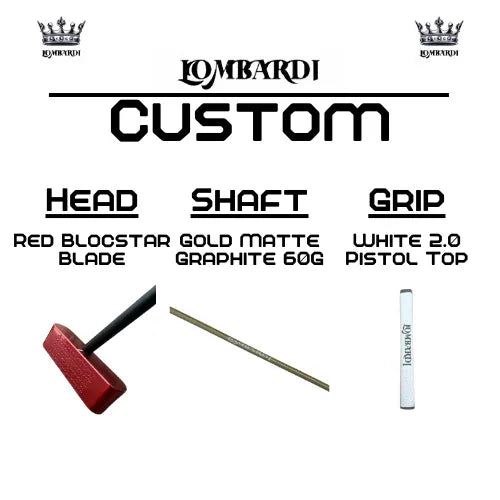 Lombardi Golf Custom Red Blocstar Blade Golf Putter - GOLF LEAGUE