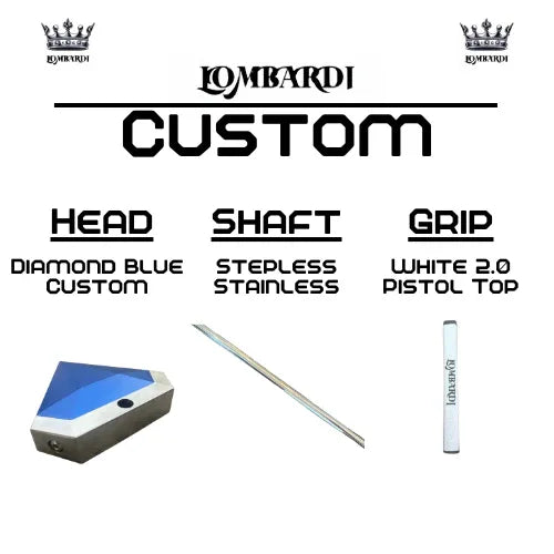 Lombardi Golf Custom Blue Diamond Mallet Golf Putter - GOLF LEAGUE