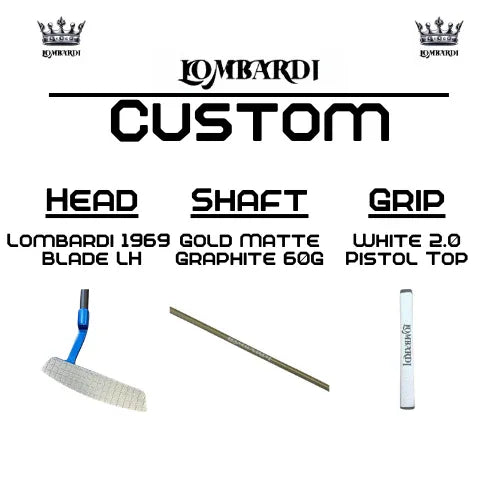 Lombardi Golf Custom Blue 1969 Double Wide Blade Left Hand Golf Putter - GOLF LEAGUE