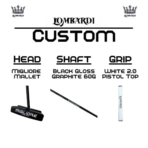 Lombardi Golf Custom Black Migliore Mallet Golf Putter - GOLF LEAGUE