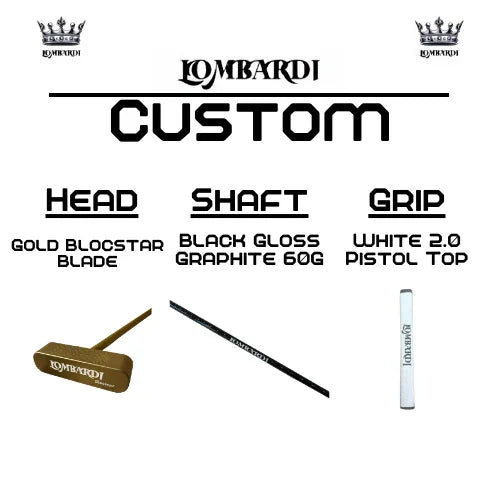 Lombardi Golf Custom Gold Blocstar Blade Golf Putter - GOLF LEAGUE