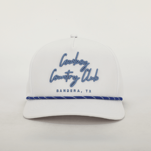 Cursive Roped Hat White
