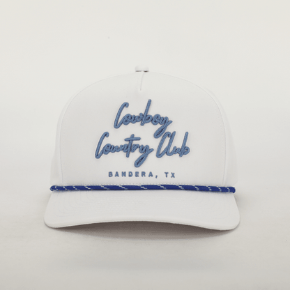 Cursive Roped Hat White