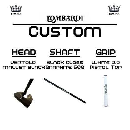 Lombardi Golf Custom Black Vertolo Mallet Golf Putter - GOLF LEAGUE