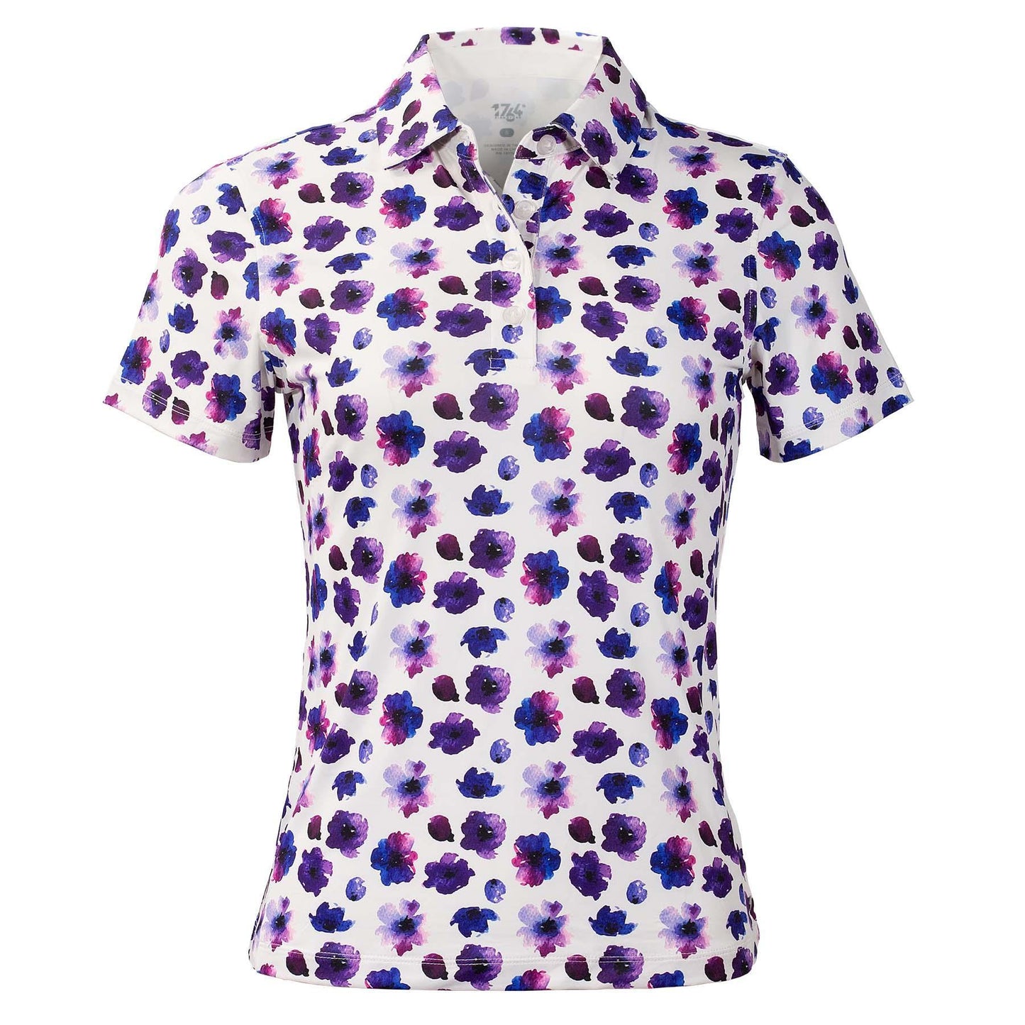 1764WomensSV20824WPoloTaraWhiteMultiFront - GOLF LEAGUE