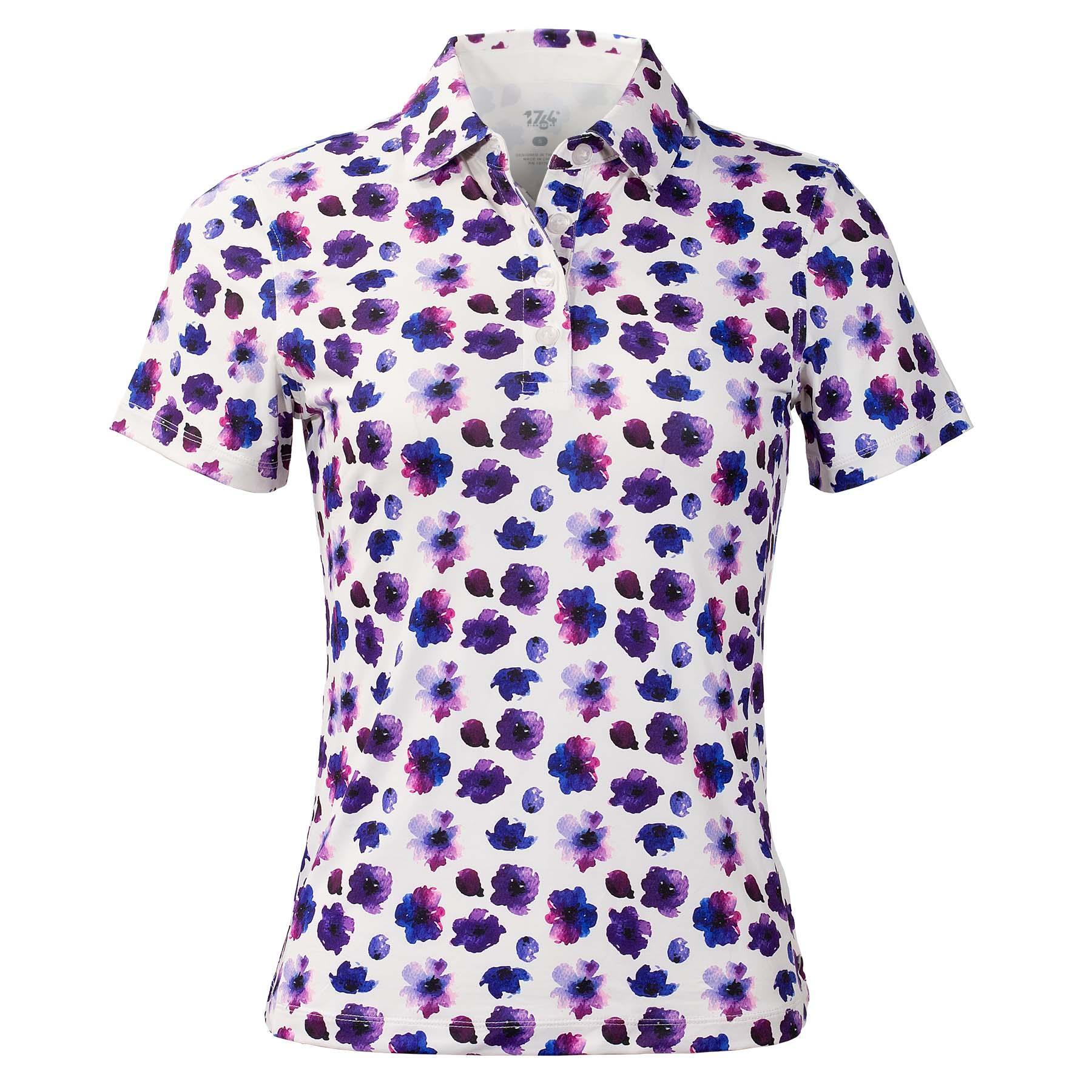 1764WomensSV20824WPoloTaraWhiteMultiFront - GOLF LEAGUE