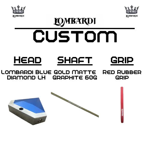 Lombardi Golf Custom Blue Diamond Left Hand Mallet Golf Putter - GOLF LEAGUE